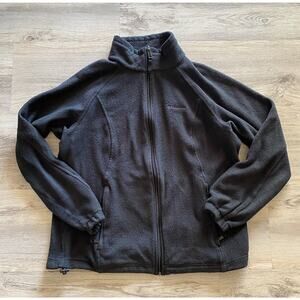Columbia Women's Full Zip Fleece Jacket Large - Black Zipper Pockets
